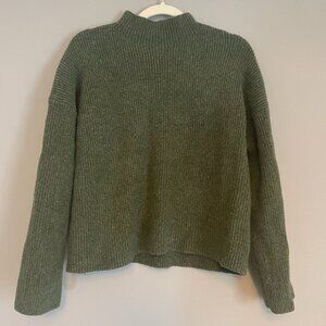 Abercrombie & Fitch Funnel Neck Tuckable Sweater, Olive Green, Small